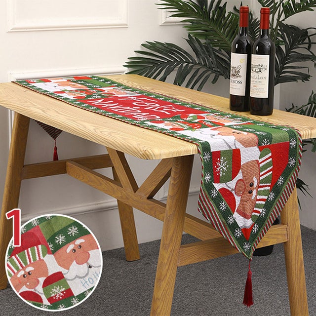 テーブルランナー クリスマス 北欧 おしゃれ 布 インテリア 雑貨 テーブルクロス テーブルカバー ツリー リース 飾り オーナメント （1）