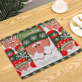 ランチョンマット クリスマス 小学校 おしゃれ 布 北欧 子供 キッズ インテリア 雑貨 テーブルクロス 飾り オーナメント パーティ 食卓 （3）