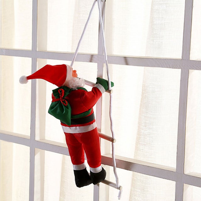 クリスマス 飾り ツリー 玄関 壁 おしゃれ オーナメント 北欧 サンタクロース 窓 人形 はしご 登る おもちゃ 冬 インテリア 吊り下げ （1人）