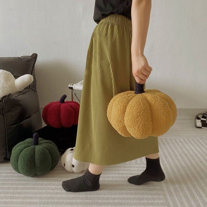 リアルスタイル REAL STYLE クッション ぬいぐるみ かぼちゃ カボチャ 抱き枕 ハロウィン 飾り 子供 キッズ インテリア 雑貨 韓国 北欧 ソファ ベッド 部屋 秋 （グリーン）｜詳細画像
