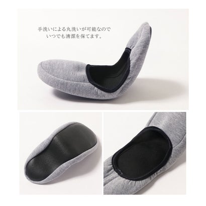 リアルスタイル REAL STYLE 携帯スリッパ おしゃれ シンプル 学校 折りたたみ 折り畳み ポータブル レディース 室内履き 行事 入学 入園 卒業 卒園 持ち運び 黒 （ブラック）｜詳細画像