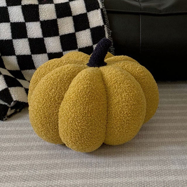 クッション ぬいぐるみ かぼちゃ カボチャ 抱き枕 ハロウィン 飾り 子供 キッズ インテリア 雑貨 韓国 北欧 ソファ ベッド 部屋 秋 （イエロー）