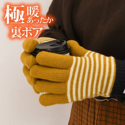 リアルスタイル REAL STYLE 手袋 レディース 防寒 暖かい 裏起毛 5本指 手ぶくろ 秋 冬 グローブ 寒さ対策 厚手 裏ボア 中ボア おしゃれ かわいい 通勤 通学 プレゼント 防風 （ノルディック柄レンガ）｜詳細画像