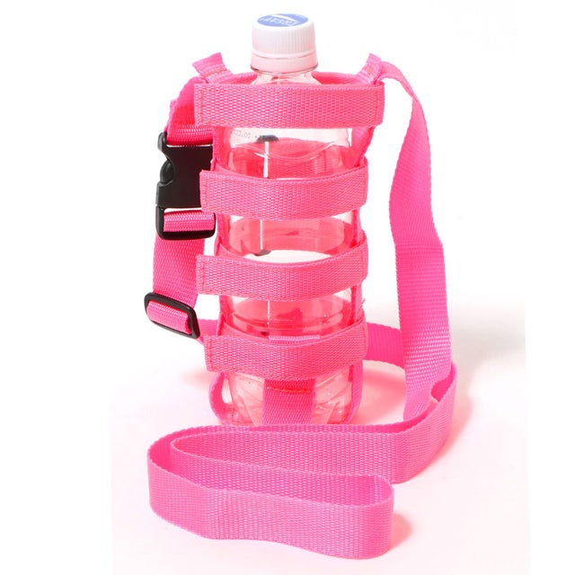 ボトルホルダー 水筒ホルダー ストラップ ショルダー ドリンクホルダー タンブラー ペットボトルホルダー マグ ベビーカー アウトドア キャンプ 学校 運動会 （ピンクA）