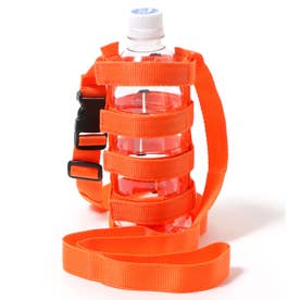 ボトルホルダー 水筒ホルダー ストラップ ショルダー ドリンクホルダー タンブラー ペットボトルホルダー マグ ベビーカー アウトドア キャンプ 学校 運動会 （オレンジA）