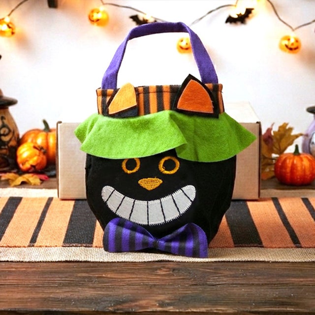 ハロウィン バッグ 手提げ ギフト お菓子 仮装 キャンディ イベント パーティ グッズ コスプレ 雑貨 飾り オーナメント かぼちゃ 黒猫 （黒猫）
