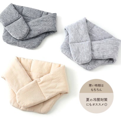 ネックウォーマー レディース メンズ 冬 カイロ ポケット 中綿入り ネックカバー コットン 綿 防寒 首 肩 背中 保温 あったか 暖かい （グレー）｜詳細画像