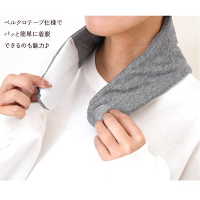 ネックウォーマー レディース メンズ 冬 カイロ ポケット 中綿入り ネックカバー コットン 綿 防寒 首 肩 背中 保温 あったか 暖かい （グレー）｜詳細画像
