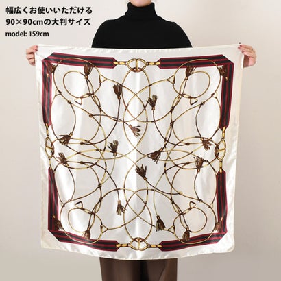 スカーフ 大判 90×90 正方形 バンダナ ストール 三角巾 レディース ラップスカート 付け裾 ベルト おしゃれ きれいめ 大人 上品 （ピンク）｜詳細画像
