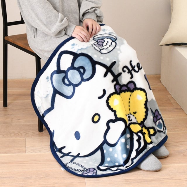 ひざ掛け ブランケット 70×100cm 厚手 小さめ おしゃれ 冬 クロミ ハローキティ はぴだんぶい キャラクター 毛布 暖かい 防寒 （ハローキティ）