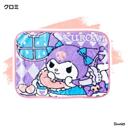 ひざ掛け ブランケット 70×100cm 厚手 小さめ おしゃれ 冬 クロミ ハローキティ はぴだんぶい キャラクター 毛布 暖かい 防寒 （クロミ）｜詳細画像