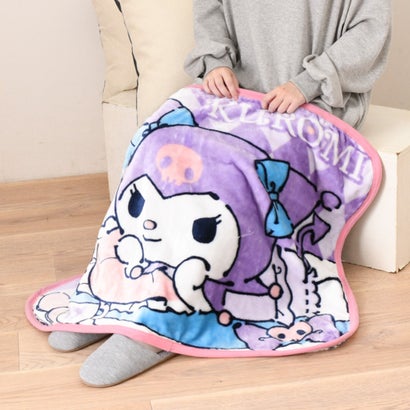 ひざ掛け ブランケット 70×100cm 厚手 小さめ おしゃれ 冬 クロミ ハローキティ はぴだんぶい キャラクター 毛布 暖かい 防寒 （クロミ）｜詳細画像