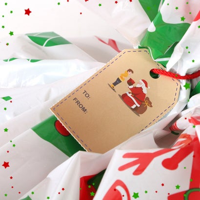 クリスマス プレゼント ラッピング 袋 特大 サンタクロース サンタさん ギフト 大きい 特大 包装 飾り オーナメント パーティー リボン （グリーン）｜詳細画像