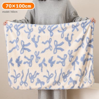 ブランケット おしゃれ ひざ掛け 北欧 冬 膝掛け 厚手 小さめ ポンチョ ボレロ メルティリボン 毛布 暖かい 70×100cm 洗える （グレー）｜詳細画像