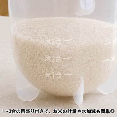 洗米ポット 水流式 米とぎ器 1～3合 目盛り付き 水切り付き ハンドル付き 蛇口の水で洗える 手を濡らさずに洗える お米 洗い ネイル 冬 （クリア）｜詳細画像