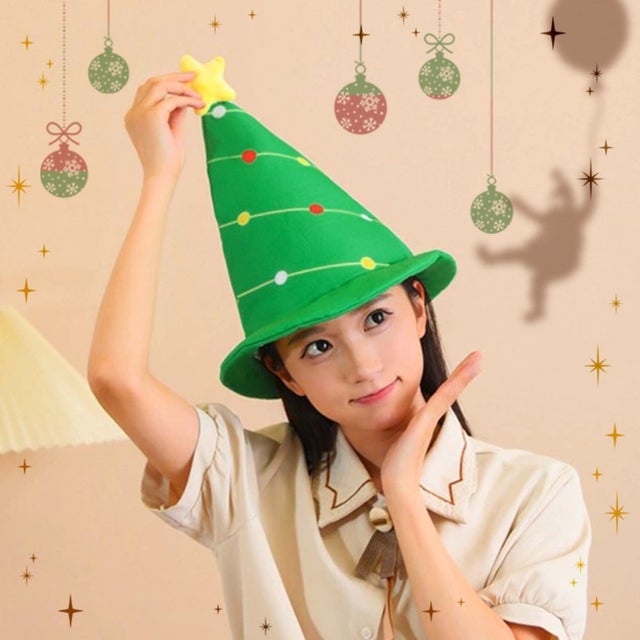 被り物 かぶりもの 面白い おもしろ クリスマスツリー コスプレ ハット かわいい 帽子 パーティー イベント 仮装 衣装 フリーサイズ 大人 （ツリー）