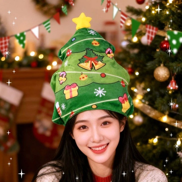 被り物 クリスマスツリー かぶりもの 面白い おもしろ かわいい パーティーグッズ イベント 仮装 衣装 フリーサイズ 大人 着ぐるみ （ツリー）