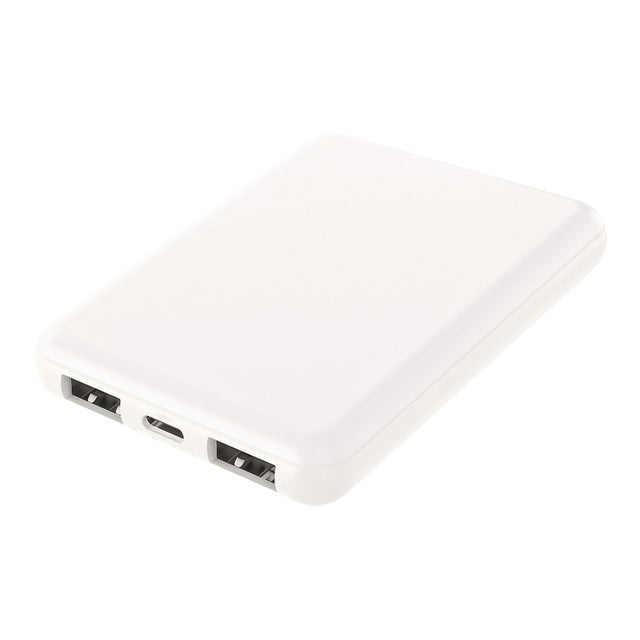 モバイルバッテリー 軽量 準固体 PSE認証 5000mAh iPhone Android Type-C 燃えにくい 超安全 長寿命 機内持ち込み （ホワイト）