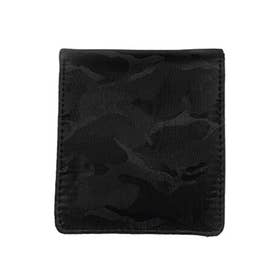 二つ折り財布 2つ折り サイフ ウォレット 迷彩 薄い 軽い カモフラ 札入れ コインケース カード入れ （ブラック）