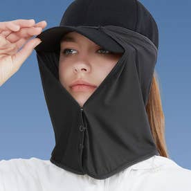 フェイスカバー UV マスク スポーツ UVカット UPF50+ 日焼け防止 冷感 テニス 帽子 キャップ ネックカバー （ブラック）