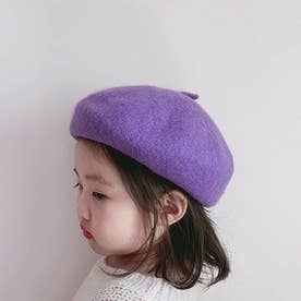 ベレー帽 キッズ 子供 ベビー 春 女の子 男の子 帽子 秋冬 おしゃれ かわいい 赤ちゃん 子ども ウール 発表会 ハロウィン コスプレ （パープル）