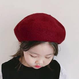 ベレー帽 キッズ 子供 ベビー 春 女の子 男の子 帽子 秋冬 おしゃれ かわいい 赤ちゃん 子ども ウール 発表会 ハロウィン コスプレ （ワインレッド）