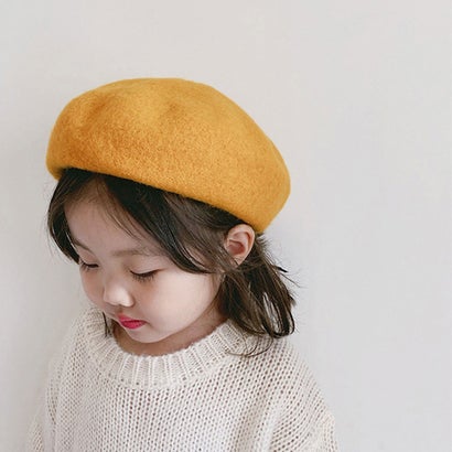 ベレー帽 キッズ 子供 ベビー 春 女の子 男の子 帽子 秋冬 おしゃれ かわいい 赤ちゃん 子ども ウール 発表会 ハロウィン コスプレ （レッド）｜詳細画像