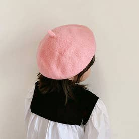 ベレー帽 キッズ 子供 ベビー 春 女の子 男の子 帽子 秋冬 おしゃれ かわいい 赤ちゃん 子ども ウール 発表会 ハロウィン コスプレ （ピンク）