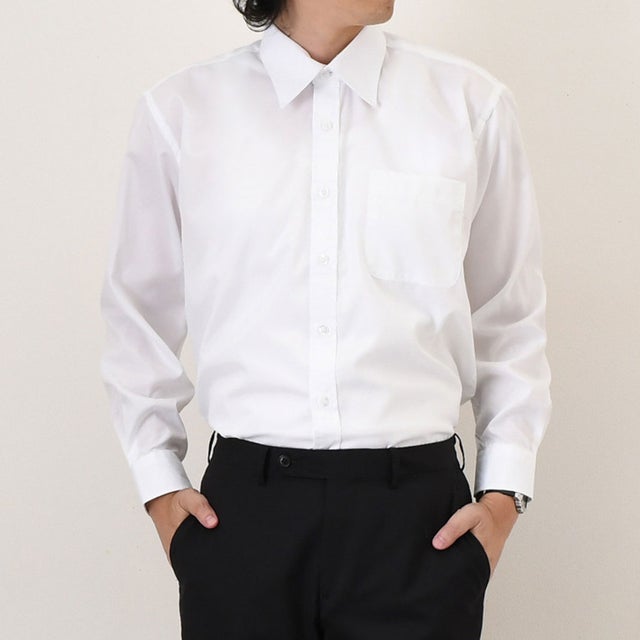 ワイシャツ メンズ 長袖 ノーアイロン カッターシャツ Yシャツ 白 大きいサイズ 形態安定 レギュラー 標準体 ノンアイロン ビジネス 仕事 （ホワイト）
