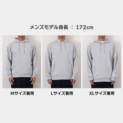 プルパーカー メンズ プルオーバー パーカー フード トップス 大きいサイズ ポケット 裏毛 スムース 薄手 ライトスウェット 無地 シンプル （チャコール）｜詳細画像