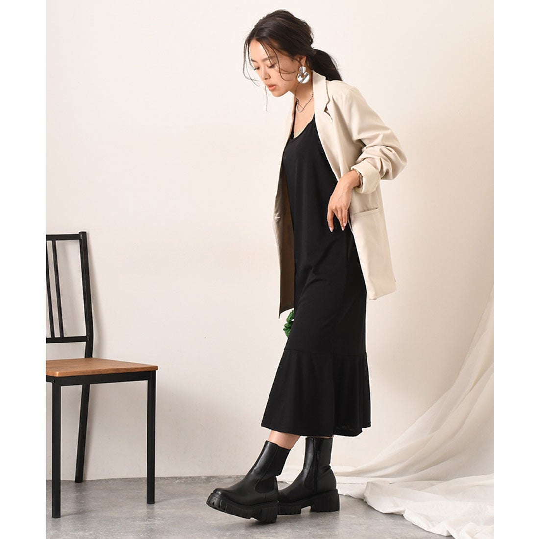リアルスタイル REAL STYLE ワンピース キャミソール ロング フレア