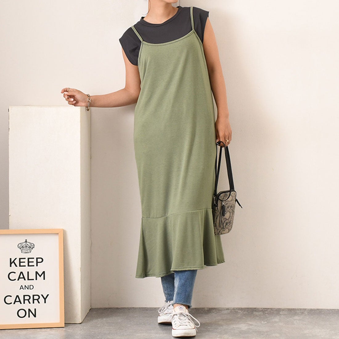 リアルスタイル REAL STYLE ワンピース キャミソール ロング フレア