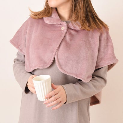 リアルスタイル REAL STYLE 肩当て ポンチョ レディース 冬 ひざ掛け 肩掛け はんてん 半纏 暖かい ボア ふわふわ 軽い 柔らか 襟付き 寝具 就寝 肩 首 防寒 節電 着る毛布 ルームウェア （グレー）｜詳細画像