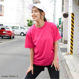 ドライ Tシャツ メンズ 半袖 吸汗速乾 吸水速乾 ジャージ 上 4.4オンス 男女兼用 UVカット 紫外線対策 白T （ホットピンク）