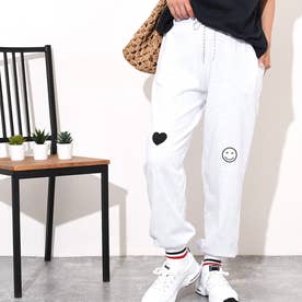 ジョガーパンツ レディース 韓国ファッション ウエストゴム ロング スウェット 綿混 部屋着 裾絞り ズボン （メランジ）