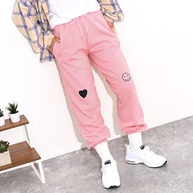 ジョガーパンツ レディース 韓国ファッション ウエストゴム ロング スウェット 綿混 部屋着 裾絞り ズボン （ピンク）