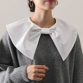付け襟 レディース 白 黒 無地 ビッグカラー 重ね着風 レイヤード風 おしゃれ 可愛い 上品 きれいめ 小物 大きめ コットン 綿 角襟 （ホワイト）