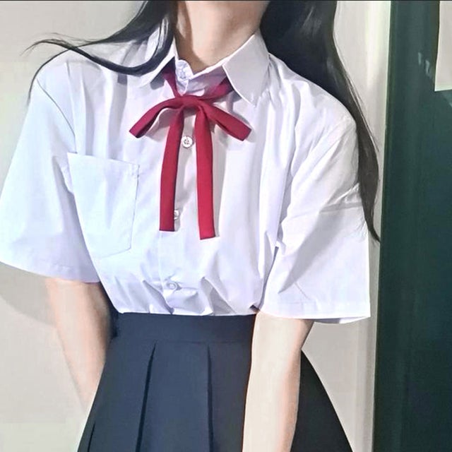 リボンタイ 制服 スクールリボン 卒業式 紐タイ ヒモ レディース 学生服 女子高生 中学 ワンタッチ 入学 コスプレ ハロウィン jk （ワインレッド）