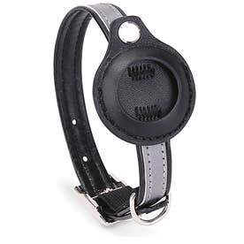 エアタグ ケース 猫 犬 首輪 Airtag エアータグ ホルダー カバー 迷子札 ペットタグ GPS リフレクター 反射板 ペット用品 （ブラック）