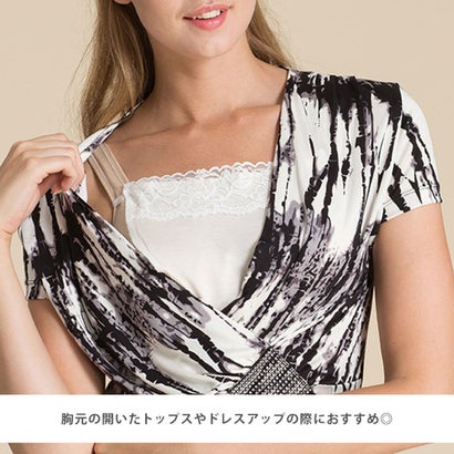胸元カバー ブラカバー レディース 下着 インナー 胸元隠し 谷間 チラ見え防止 レース シンプル かわいい おしゃれ 簡単 通気性 薄手 （ピンク）｜詳細画像