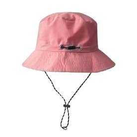 サファリハット メンズ レディース 大きい UV 撥水 帽子 バケットハット おしゃれ アウトドア つば広 あご紐 折りたたみ パッカブル （ピンク）
