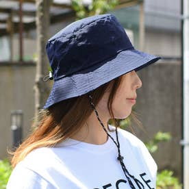 サファリハット メンズ レディース 大きい UV 撥水 帽子 バケットハット おしゃれ アウトドア つば広 あご紐 折りたたみ パッカブル （ネイビー）