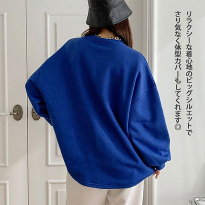 スウェット レディース 裏起毛 ロゴプリント ゆったり 大きいサイズ 秋 冬 春 暖かい あったか 防寒 トップス トレーナー スエット 韓国 韓国ファッション チンチャコリア （ブラック）｜詳細画像