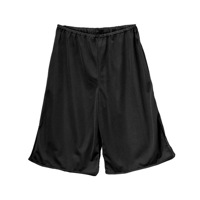 ペチコート ペチパンツ 膝下 膝丈 大きいサイズ 夏 レディース インナー 下着 肌着 ペチコートパンツ インナーパンツ 吸水速乾 汗ジミ防止 太ももの裏 （ブラック）