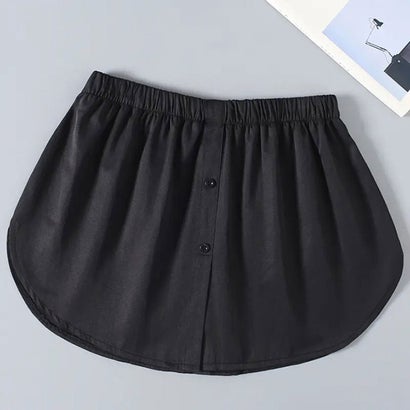リアルスタイル REAL STYLE 付け裾 つけ裾 レイヤード シャツ ラウンド レディース ウエストゴム 重ね着風 体系カバー 裾出し すそ フェイク スリット おしゃれ 白 （ホワイト）｜詳細画像