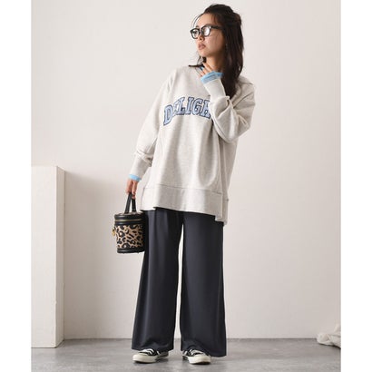 リラックスゆるテロワイドパンツ レディース ボトムス ガウチョパンツ 無地 サラてろ 七分丈 7分丈 ロング丈 （ダークブラウン）｜詳細画像