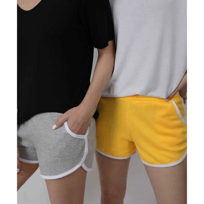 ショートパンツ パイピング ライン レディース スポーツ 短パン ショーパン 大人 カジュアル ジョギング ランニング （ブルー）｜詳細画像