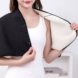 肩当て あったか ルームウェア ポンチョ 寝具 防寒 就寝 寝る時 肩こり サポーター 解消 グッズ ケープ レディース メンズ 肩あて 温める 寝るとき 部屋着 （ブラック）