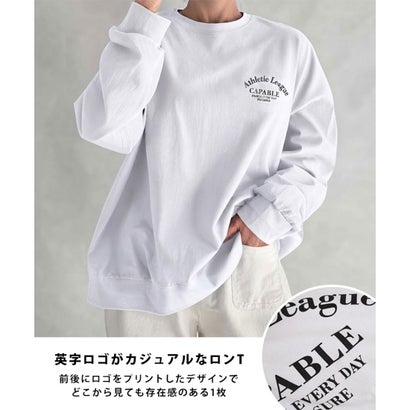 リアルスタイル REAL STYLE カットソー ロンT 長袖 Tシャツ レディース 秋 冬 薄手 ゆったり 大きいサイズ コットン 綿 ロゴプリント トップス カジュアル 韓国 韓国ファッション チンチャコリア （ブラック）｜詳細画像