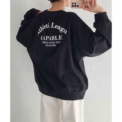 リアルスタイル REAL STYLE カットソー ロンT 長袖 Tシャツ レディース 秋 冬 薄手 ゆったり 大きいサイズ コットン 綿 ロゴプリント トップス カジュアル 韓国 韓国ファッション チンチャコリア （ホワイト）｜詳細画像